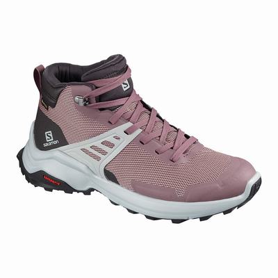 Női Salomon X RAISE MID GORE-TEX Túracipő SA9643182 Bordó